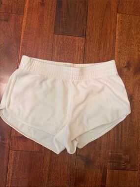 ARITZIA White Velour Shorts